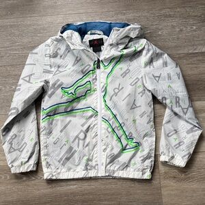 Jordan Kids Raincoat in Gray with Green Accents